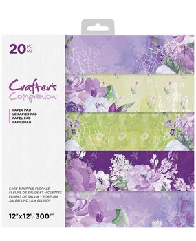 Crafter's Companion Sage & Purple Florals 12x12 Inch Paper Pad (CC-PAD12-SAPU) (OUTLET) Crafter's Companion Sage & Purple Florals 12x12 Inch Paper Pad (CC-PAD12-SAPU) (OUTLET)
