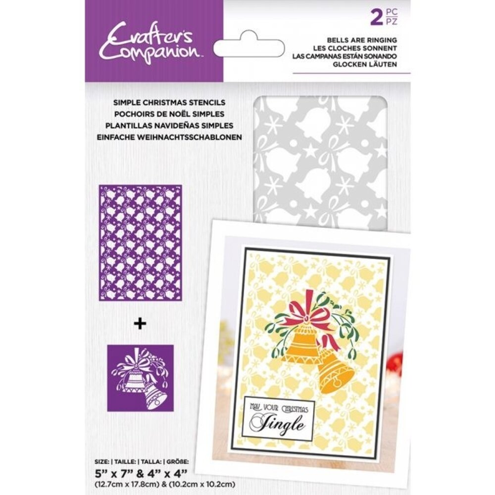 Crafter's Companion Bells are Ringing Simple Christmas Stencils (CC-STEN-BRING) (OUTLET)