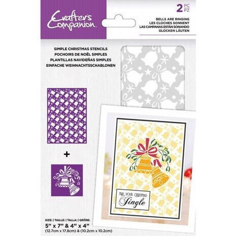 Crafter's Companion Bells are Ringing Simple Christmas Stencils (CC-STEN-BRING) (OUTLET)