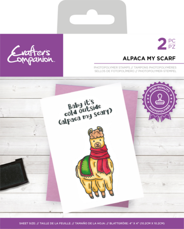 Crafter's Companion Punny Christmas Clear Stamp Alpaca my Scarf (CC-STP-ALMS) (OUTLET) Crafter's Companion Punny Christmas Clear Stamp Alpaca my Scarf (CC-STP-ALMS) (OUTLET)