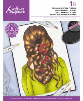 Crafter's Companion Natural Beauty Clear Stamp Tumbling Waves & Florals (CC-STP-TUWF) (OUTLET)