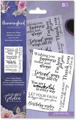Crafter's Companion Hummingbird Clear Stamps Spread Your Wings (NG-HB-ST-SPYW) (OUTLET)