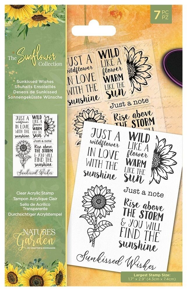 Crafter's Companion The Sunflower Collection Clear Stamp Sunkissed Wishes (NG-SUN-CA-ST-SWI) (OUTLET) Crafter's Companion The Sunflower Collection Clear Stamp Sunkissed Wishes (NG-SUN-CA-ST-SWI) (OUTLET)