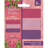 Crafter's Companion Fabulous Fuchsia Seam Binding Ribbon (3pcs) (NGA-FF-SRIB) (OUTLET)
