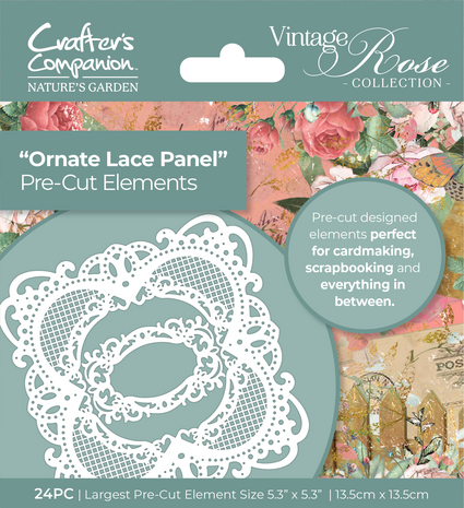 Crafter's Companion Vintage Rose Pre-cut Elements Ornate Lace Panel (NGA-VR-QPCE-OLP) (OUTLET) Crafter's Companion Vintage Rose Pre-cut Elements Ornate Lace Panel (NGA-VR-QPCE-OLP) (OUTLET)