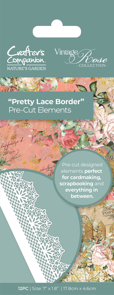 Crafter's Companion Vintage Rose Pre-cut Elements Pretty Lace Border (NGA-VR-QPCE-PLB) (OUTLET) Crafter's Companion Vintage Rose Pre-cut Elements Pretty Lace Border (NGA-VR-QPCE-PLB) (OUTLET)