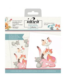 Crafter's Companion Pawsitivity For the Love of Cats 6x6 Inch Die-Cut Dec. Topper Pad (NIT-PAW-DTP6CAT) (OUTLET)