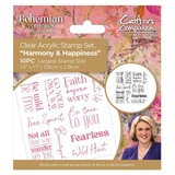 Crafter's Companion Bohemian Collection Clear Stamp Sentiment Harmony & Happiness (S-BOH-CA-ST-HAHA) (OUTLET)