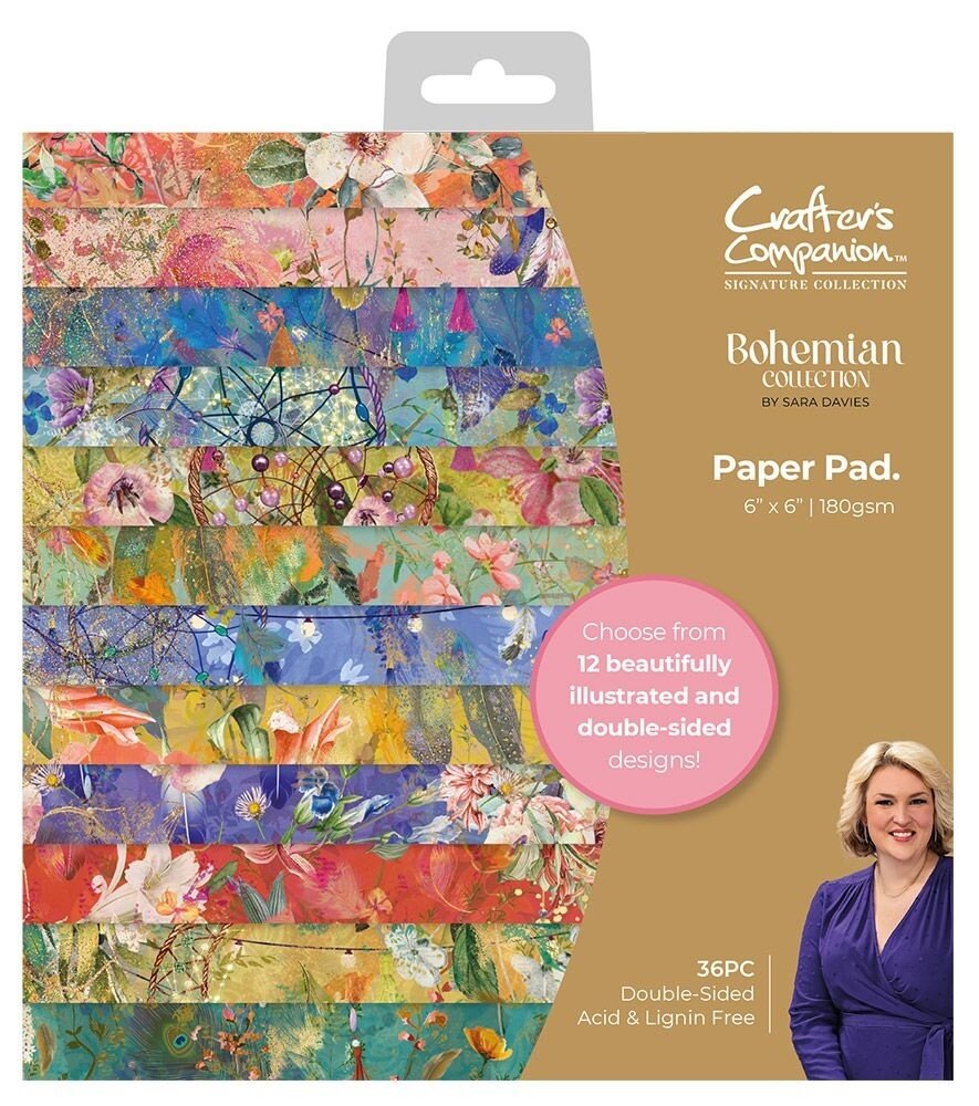 Crafter's Companion Bohemian Collection 6x6 Inch Paper Pad (S-BOH-PAD6) (OUTLET)