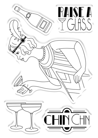 Crafter's Companion The Roaring Twenties Clear Stamp Raise a Glass (S-TRT-CA-ST-RAG) (OUTLET) Crafter's Companion The Roaring Twenties Clear Stamp Raise a Glass (S-TRT-CA-ST-RAG) (OUTLET)