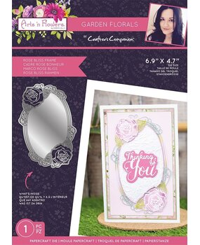 Crafter's Companion Arts 'n Flowers Garden Florals Metal Dies Rose Bliss Frame (SCC-AF-GFL-MD-ROBF) (OUTLET)