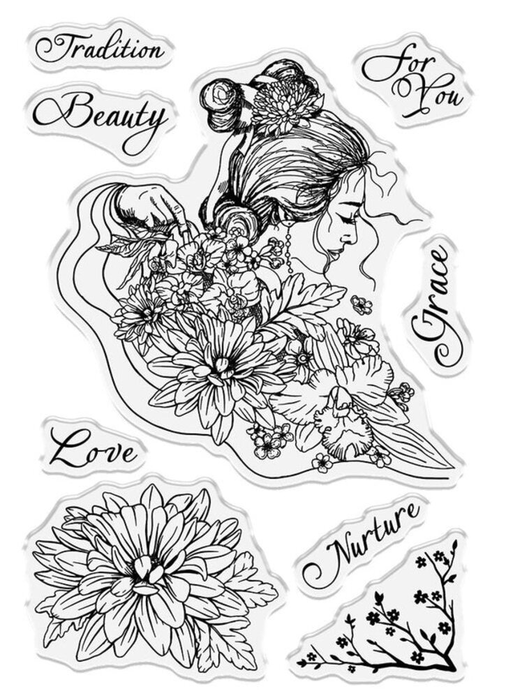 Crafter's Companion Mother Earth Clear Stamp Beauty and Grace (SD-ME-STP-BAG) (OUTLET)