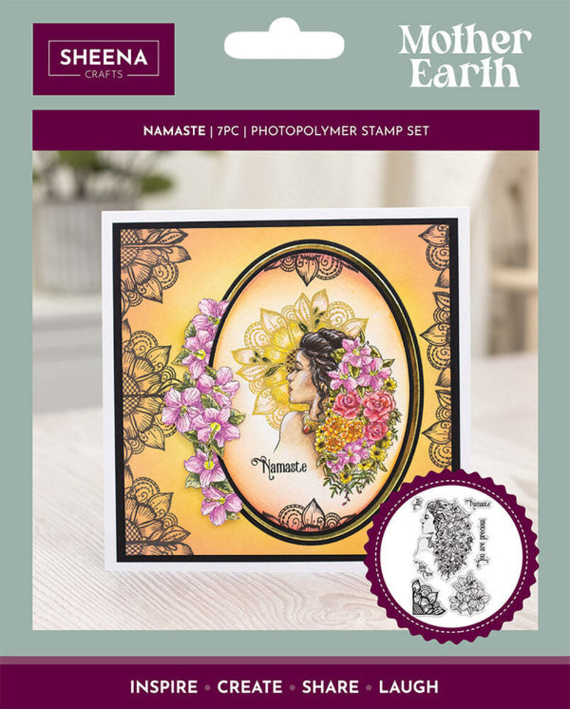 Crafter's Companion Mother Earth Clear Stamp Namaste (SD-ME-STP-NAM) (OUTLET)