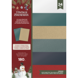 Crafter's Companion Vintage Snowman A4 Luxury Mixed Cardstock Pack (VINSN-LMIXCARDA4) (OUTLET)