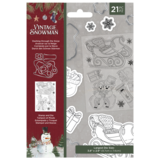 Crafter's Companion Vintage Snowman Stamp & Die Dashing Through the Snow (VINSN-STD-DTTS) (OUTLET)
