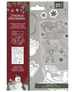 Crafter's Companion Vintage Snowman Stamp & Die Dashing Through the Snow (VINSN-STD-DTTS) (OUTLET) Crafter's Companion Vintage Snowman Stamp & Die Dashing Through the Snow (VINSN-STD-DTTS) (OUTLET)