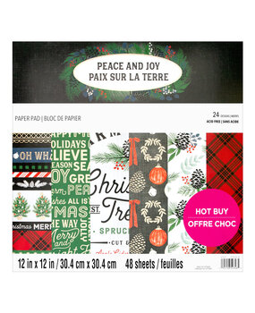 Craft Smith Peace and Joy 12x12 Inch Paper Pad (MSE7486) (OUTLET)