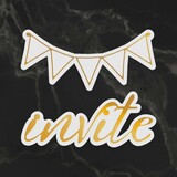 Couture Creations Invite Sentiment & Banner Mini Cut, Foil and Emboss Dies (CO726719) (OUTLET)