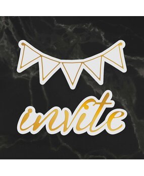 Couture Creations Invite Sentiment & Banner Mini Cut, Foil and Emboss Dies (CO726719) (OUTLET) Couture Creations Invite Sentiment & Banner Mini Cut, Foil and Emboss Dies (CO726719) (OUTLET)