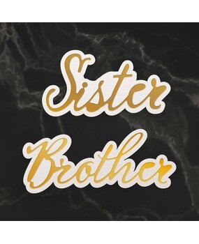 Couture Creations Sister & Brother Sentiment Mini Cut, Foil and Emboss Dies (CO726724) (OUTLET) Couture Creations Sister & Brother Sentiment Mini Cut, Foil and Emboss Dies (CO726724) (OUTLET)