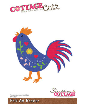 Cottage Cutz Folk Art Rooster (CC-1204) (OUTLET)