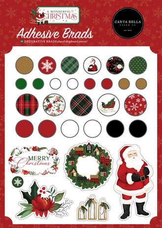 Carta Bella A Wonderful Christmas Adhesive Brads (CBAWC328020) (OUTLET) Carta Bella A Wonderful Christmas Adhesive Brads (CBAWC328020) (OUTLET)
