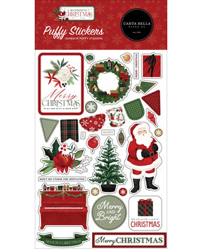 Carta Bella A Wonderful Christmas Puffy Stickers (CBAWC328066) (OUTLET)