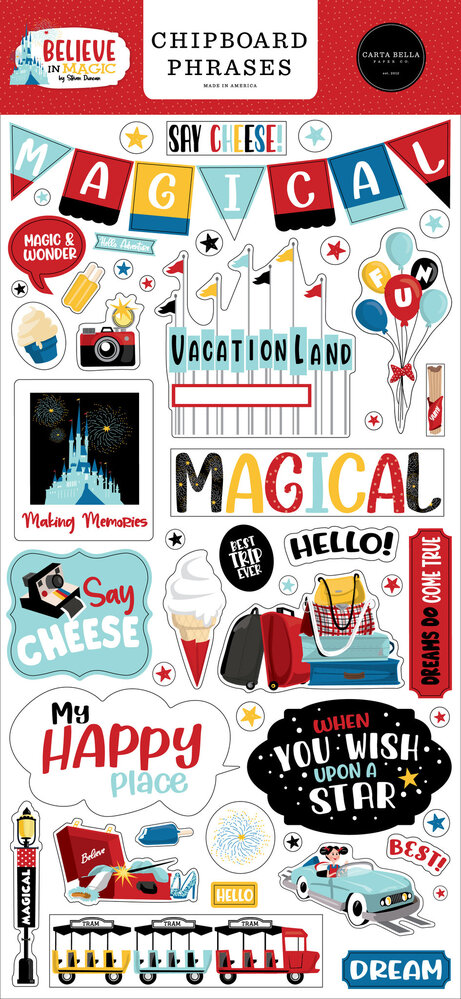 Carta Bella Believe In Magic Chipboard Phrases (CBBIM148022) (OUTLET)