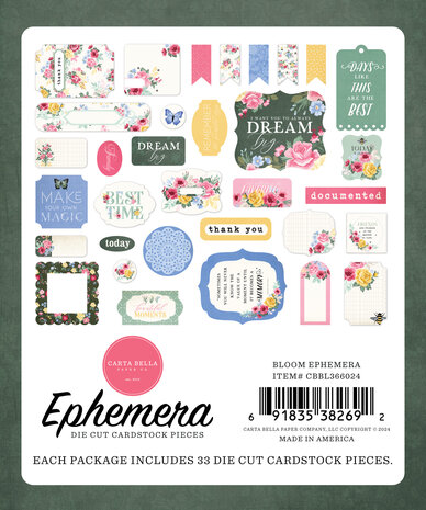 Carta Bella Bloom Ephemera (CBBL366024) (OUTLET)