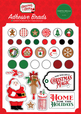 Carta Bella Christmas Cheer Adhesive Brads (CBCHR141020) (OUTLET) Carta Bella Christmas Cheer Adhesive Brads (CBCHR141020) (OUTLET)