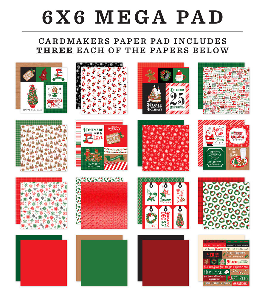 Carta Bella Christmas Cheer Cardmakers 6x6 Inch Mega Pad (CBCHR141031) (OUTLET)