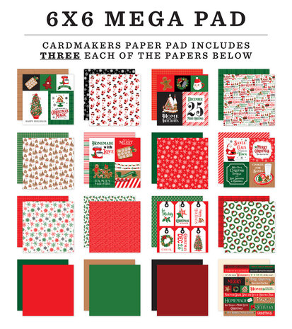 Carta Bella Christmas Cheer Cardmakers 6x6 Inch Mega Pad (CBCHR141031) (OUTLET)