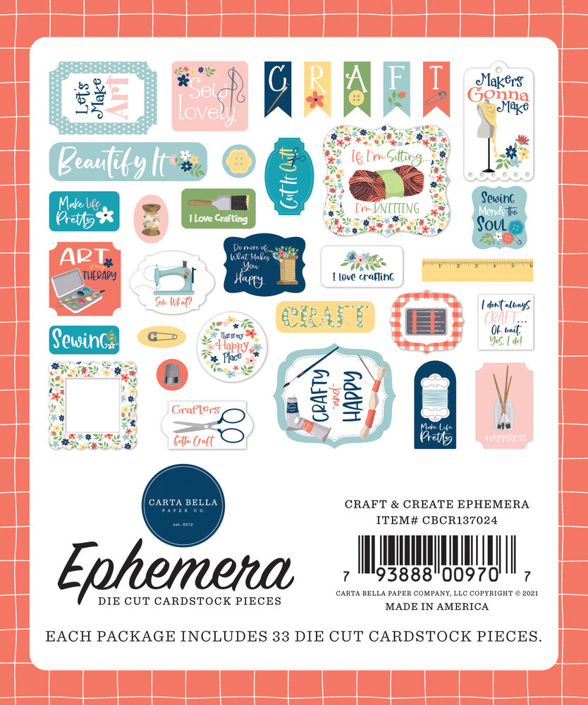 Carta Bella Craft & Create Ephemera (CBCR137024) (OUTLET)