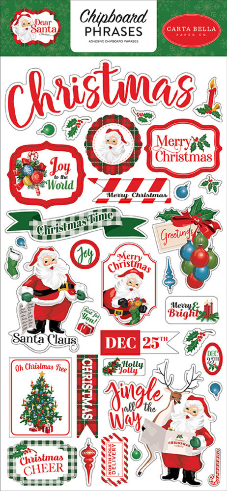 Carta Bella Dear Santa 6x13 Inch Chipboard Phrases (CBDE125022) (OUTLET)