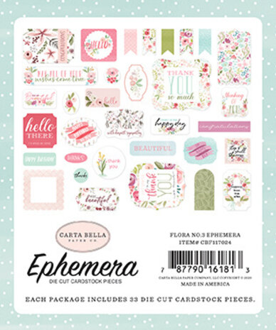 Carta Bella Flora No.3 Ephemera (CBF117024) (OUTLET)