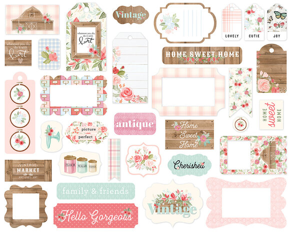 Carta Bella Farmhouse Market Frames & Tags (CBFAR113025) (OUTLET)