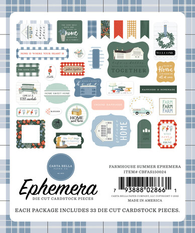 Carta Bella Farmhouse Summer Ephemera (CBFAS150024) (OUTLET)