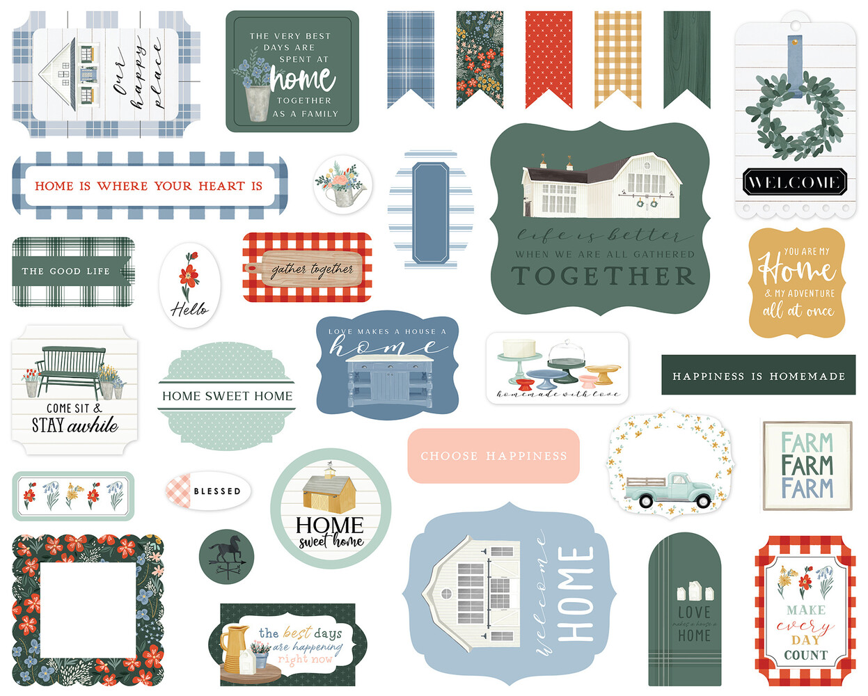 Carta Bella Farmhouse Summer Ephemera (CBFAS150024) (OUTLET)