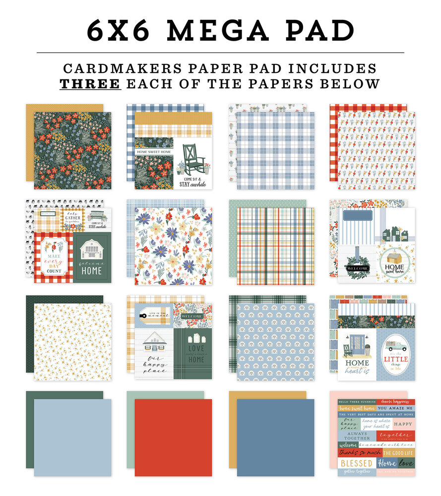 Carta Bella Farmhouse Summer 6x6 Inch Cardmakers Mega Pad (CBFAS150031) (OUTLET)