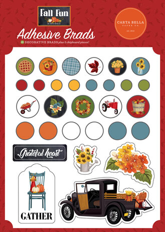 Carta Bella Fall Fun Adhesive Brads (CBFF326020) (OUTLET)