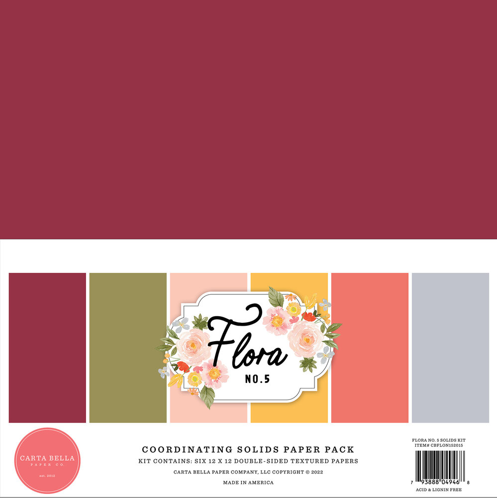 Carta Bella Flora No.5 12x12 Inch Coordinating Solids Paper Pack (CBFLON152015) (OUTLET) Carta Bella Flora No.5 12x12 Inch Coordinating Solids Paper Pack (CBFLON152015) (OUTLET)