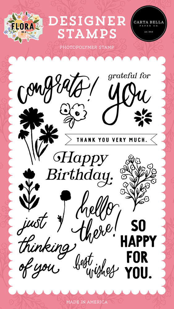 Carta Bella Grateful For You Designer Stamps (CBFRN316040) (OUTLET)