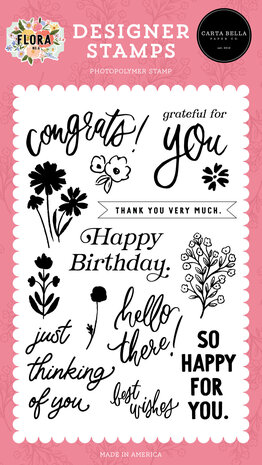 Carta Bella Grateful For You Designer Stamps (CBFRN316040) (OUTLET)