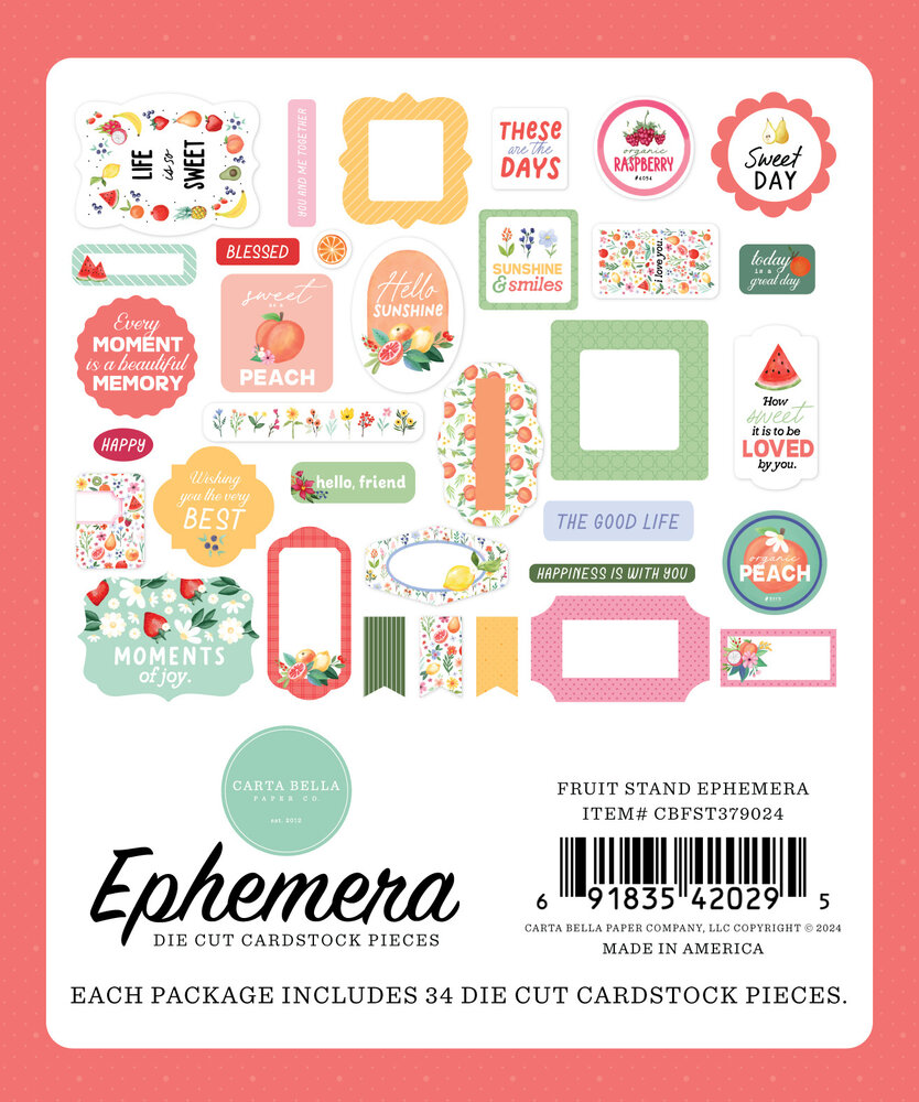 Carta Bella Fruit Stand Ephemera (CBFST379024) (OUTLET)