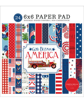 Carta Bella God Bless America 6x6 Inch Paper Pad (CBGBA136023) (OUTLET) Carta Bella God Bless America 6x6 Inch Paper Pad (CBGBA136023) (OUTLET)