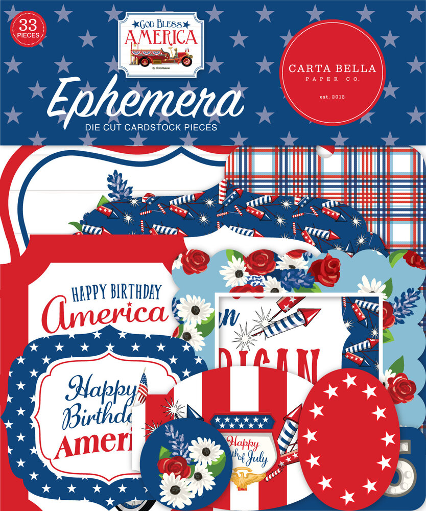 Carta Bella God Bless America Ephemera (CBGBA136024) (OUTLET)
