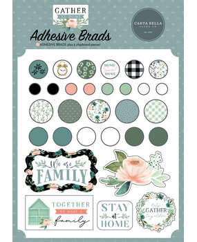 Carta Bella Gather At Home Adhesive Brads (CBGH143020) (OUTLET) Carta Bella Gather At Home Adhesive Brads (CBGH143020) (OUTLET)