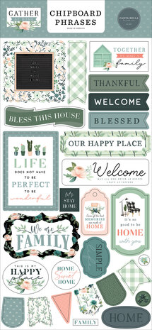 Carta Bella Gather At Home Chipboard Phrases (CBGH143022) (OUTLET)