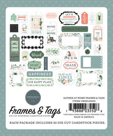 Carta Bella Gather At Home Frames & Tags (CBGH143025) (OUTLET)