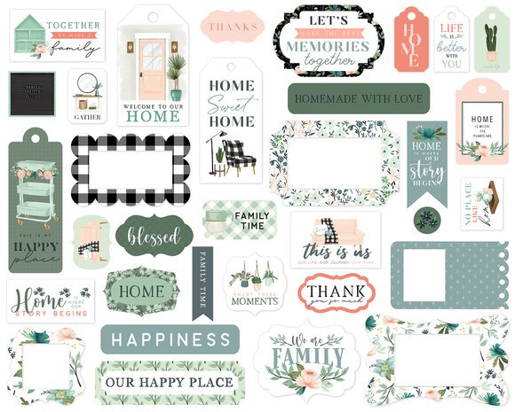 Carta Bella Gather At Home Frames & Tags (CBGH143025) (OUTLET)
